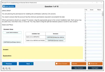 Microsoft 70-414 Implementing an Advanced Server Infrastructure Practice test exam simulator test engine exam Prep practice test questions answers Image 1
