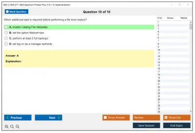 IBM C1000-077 IBM Spectrum Protect Plus V10.1.5 Implementation Practice test exam simulator test engine exam Prep practice test questions answers Image 10