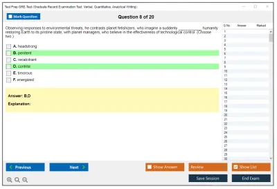 Test Prep GRE-Test GRE General Test Practice test exam simulator test engine exam Prep practice test questions answers Image 8