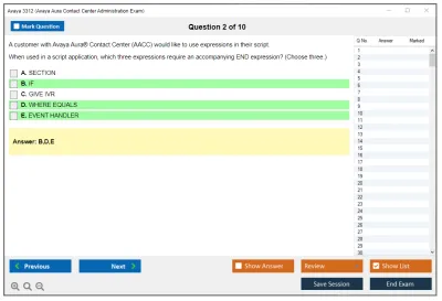 Avaya 3312 Avaya Aura® Contact Center Administration Exam Practice test exam simulator test engine exam Prep practice test questions answers Image 2