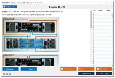 EMC DES-1721 Specialist - Implementation Engineer SC Series Exam Practice test exam simulator test engine exam Prep practice test questions answers Image 10