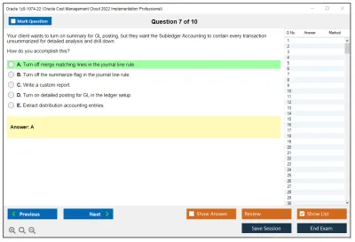 Oracle 1z0-1074-22 Oracle Cost Management Cloud 2022 Implementation Professional Practice test exam simulator test engine exam Prep practice test questions answers Image 7