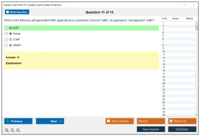 Alcatel-Lucent 4A0-107 Nokia Quality of Service Practice test exam simulator test engine exam Prep practice test questions answers Image 11