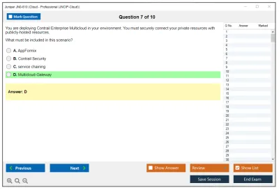 Juniper JN0-610 Cloud - Professional (JNCIP-Cloud) Practice test exam simulator test engine exam Prep practice test questions answers Image 7