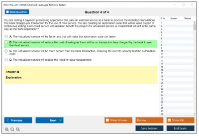 iSQI CTAL-ATT Certified Tester Advanced Level Agile Technical Tester Practice test exam simulator test engine exam Prep practice test questions answers Image 4