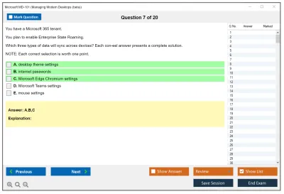 Microsoft MD-101 Managing Modern Desktops Practice test exam simulator test engine exam Prep practice test questions answers Image 7