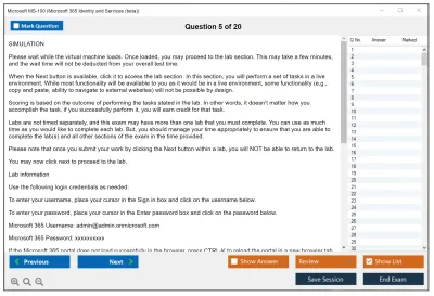 Microsoft MS-100 Microsoft 365 Identity and Services Practice test exam simulator test engine exam Prep practice test questions answers Image 5