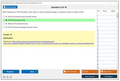 Cisco 500-325 Cisco Collaboration Servers and Appliances (CSA) Practice test exam simulator test engine exam Prep practice test questions answers Image 5