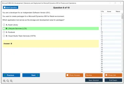 Microsoft MB6-894 Development, Extensions and Deployment for Microsoft Dynamics 365 for Finance and Operations Practice test exam simulator test engine exam Prep practice test questions answers Image 6