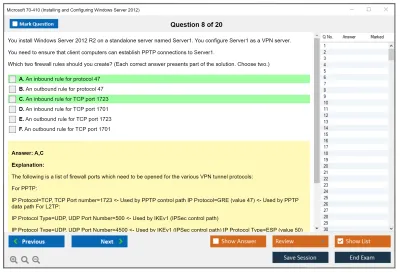 Microsoft 70-410 Installing and Configuring Windows Server 2012 Practice test exam simulator test engine exam Prep practice test questions answers Image 8