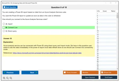 Microsoft DA-100 Analyzing Data with Microsoft Power BI Practice test exam simulator test engine exam Prep practice test questions answers Image 8