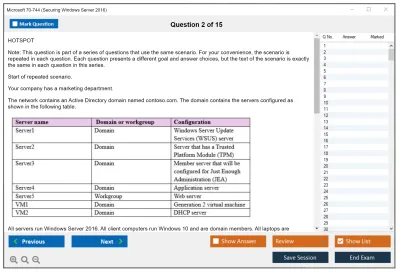 Microsoft 70-744 Securing Windows Server 2016 Practice test exam simulator test engine exam Prep practice test questions answers Image 2