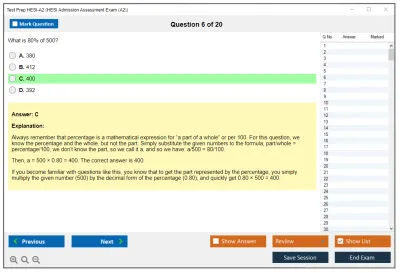 Test Prep HESI-A2 HESI Admission Assessment Exam (A2) Practice test exam simulator test engine exam Prep practice test questions answers Image 6