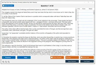 Test Prep PSAT-Test Preliminary Scholastic Aptitude Test: Math, Reading Practice test exam simulator test engine exam Prep practice test questions answers Image 1
