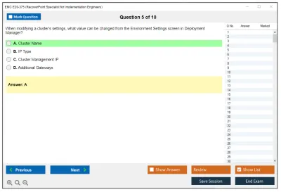 EMC E20-375 RecoverPoint Specialist Exam for Implementation Engineers Practice test exam simulator test engine exam Prep practice test questions answers Image 5