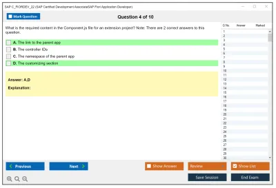 SAP C_FIORDEV_22 SAP Certified Development AssociateSAP Fiori Application Developer Practice test exam simulator test engine exam Prep practice test questions answers Image 4