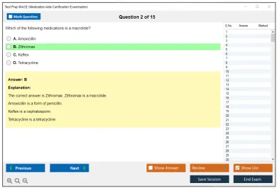 Test Prep MACE Medication Aide Certification Examination Practice test exam simulator test engine exam Prep practice test questions answers Image 2