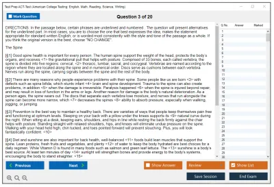 Test Prep ACT-Test American College Testing: English, Math, Reading, Science, Writing Practice test exam simulator test engine exam Prep practice test questions answers Image 3
