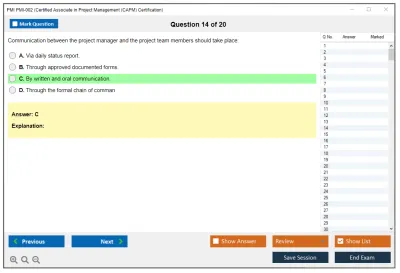 PMI PMI-002 Certified Associate in Project Management (CAPM) Certification Practice test exam simulator test engine exam Prep practice test questions answers Image 14