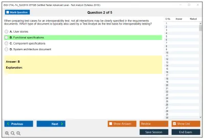 iSQI CTAL-TA_Syll2019 ISTQB Certified Tester Advanced Level - Test Analyst (Syllabus 2019) Practice test exam simulator test engine exam Prep practice test questions answers Image 2
