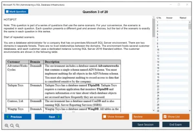 Microsoft 70-764 Administering a SQL Database Infrastructure Practice test exam simulator test engine exam Prep practice test questions answers Image 3