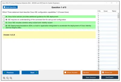 Cisco 500-470 Cisco Enterprise Networks SDA, SDWAN and ISE Exam for System Engineers Practice test exam simulator test engine exam Prep practice test questions answers Image 1
