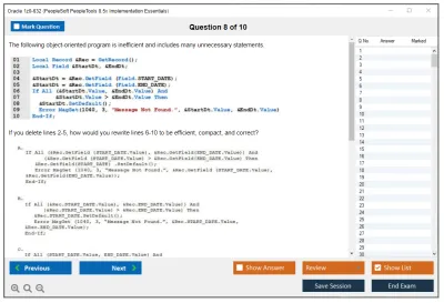 Oracle 1z0-632 PeopleSoft PeopleTools 8.5x Implementation Essentials Practice test exam simulator test engine exam Prep practice test questions answers Image 8