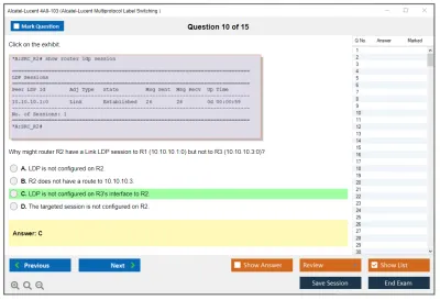 Alcatel-Lucent 4A0-103 Alcatel-Lucent Multi Protocol Label Switching Practice test exam simulator test engine exam Prep practice test questions answers Image 10