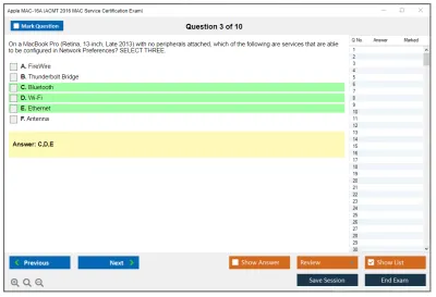 Apple MAC-16A ACMT 2016 Mac Service Certification Exam Practice test exam simulator test engine exam Prep practice test questions answers Image 3