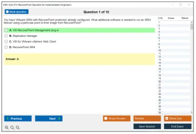 EMC E20-375 RecoverPoint Specialist Exam for Implementation Engineers Practice test exam simulator test engine exam Prep practice test questions answers Image 1