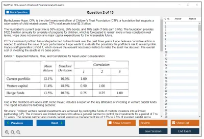 Test Prep CFA-Level-3 Chartered Financial Analyst Level 3 Practice test exam simulator test engine exam Prep practice test questions answers Image 2