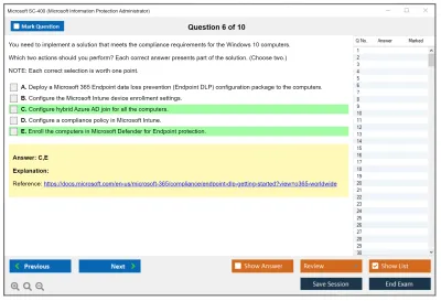 Microsoft SC-400 Microsoft Information Protection Administrator Practice test exam simulator test engine exam Prep practice test questions answers Image 6