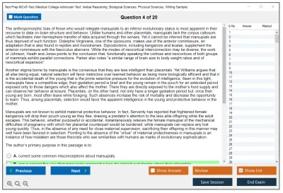 Test Prep MCAT-Test Medical College Admission Test: Verbal Reasoning, Biological Sciences, Physical Sciences, Writing Sample Practice test exam simulator test engine exam Prep practice test questions answers Image 4