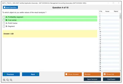 SAP C_TS4CO_1909 SAP Certified Application Associate - SAP S/4HANA for Management Accounting Associates (SAP S/4HANA 1909) Practice test exam simulator test engine exam Prep practice test questions answers Image 4