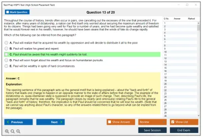 Test Prep HSPT-Test High School Placement Test Practice test exam simulator test engine exam Prep practice test questions answers Image 13