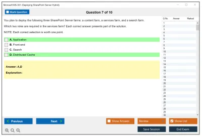 Microsoft MS-301 Deploying SharePoint Server Hybrid Practice test exam simulator test engine exam Prep practice test questions answers Image 7