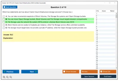 Oracle 1z0-1072-20 Oracle Cloud Infrastructure 2020 Architect Associate Practice test exam simulator test engine exam Prep practice test questions answers Image 2