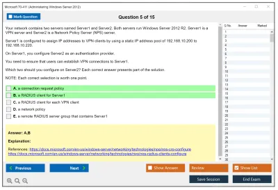 Microsoft 70-411 Administering Windows Server 2012 Practice test exam simulator test engine exam Prep practice test questions answers Image 5