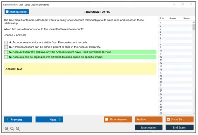 Salesforce CRT-251 Salesforce Certified Sales Cloud Consultant Practice test exam simulator test engine exam Prep practice test questions answers Image 5