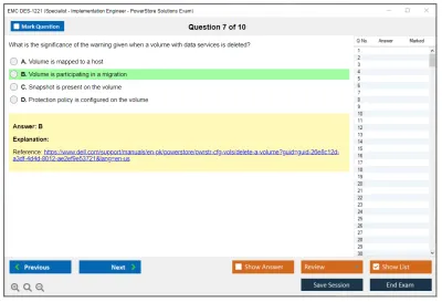 EMC DES-1221 Specialist - Implementation Engineer PowerStore Solutions Version 1.0 Practice test exam simulator test engine exam Prep practice test questions answers Image 7