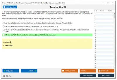 Amazon AWS AWS-Certified-Developer-Associate-DVA-C01 AWS Certified Developer Associate (DVA-C01) Practice test exam simulator test engine exam Prep practice test questions answers Image 11