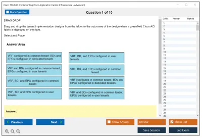 Cisco 300-630 Implementing Cisco Application Centric Infrastructure - Advanced (DCACIA) Practice test exam simulator test engine exam Prep practice test questions answers Image 1