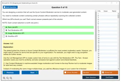 Microsoft AI-100 Designing and Implementing an Azure AI Practice test exam simulator test engine exam Prep practice test questions answers Image 5