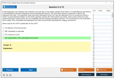ISTQB CT-TAE Certified Tester Test Automation Engineer Practice test exam simulator test engine exam Prep practice test questions answers Image 8
