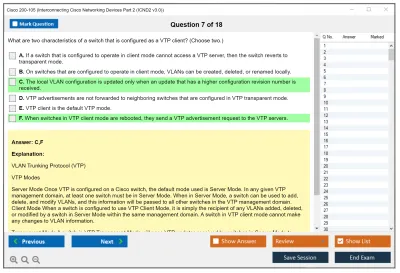 Cisco 200-105 Interconnecting Cisco Networking Devices Part 2 (ICND2 v3.0) Practice test exam simulator test engine exam Prep practice test questions answers Image 7