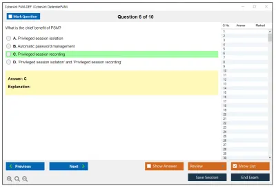 CyberArk PAM-DEF CyberArk Defender - PAM Practice test exam simulator test engine exam Prep practice test questions answers Image 6