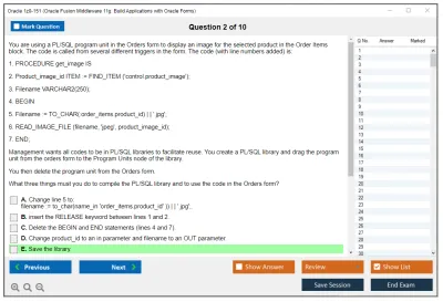 Oracle 1z0-151 Oracle Fusion Middleware 11g: Build Applications with Oracle Forms Practice test exam simulator test engine exam Prep practice test questions answers Image 2