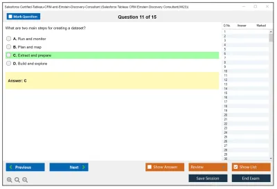 Salesforce Certified-Tableau-CRM-and-Einstein-Discovery-Consultant Salesforce Tableau CRM Einstein Discovery Consultant Practice test exam simulator test engine exam Prep practice test questions answers Image 11