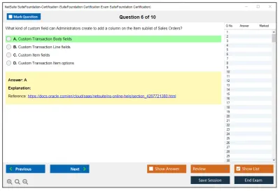NetSuite SuiteFoundation-Certification SuiteFoundation Certification Exam SuiteFoundation Certification Practice test exam simulator test engine exam Prep practice test questions answers Image 6