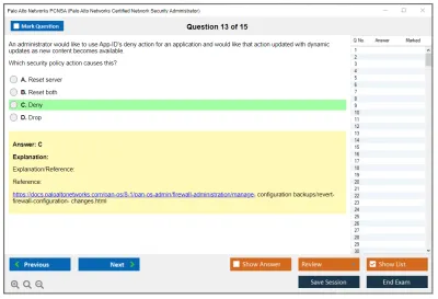 Palo Alto Networks PCNSA Palo Alto Networks Certified Network Security Administrator (PAN-OS 10.0) Practice test exam simulator test engine exam Prep practice test questions answers Image 13